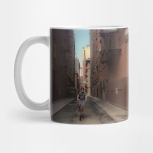 Biker in Tribeca, Manhattan, New York City Mug